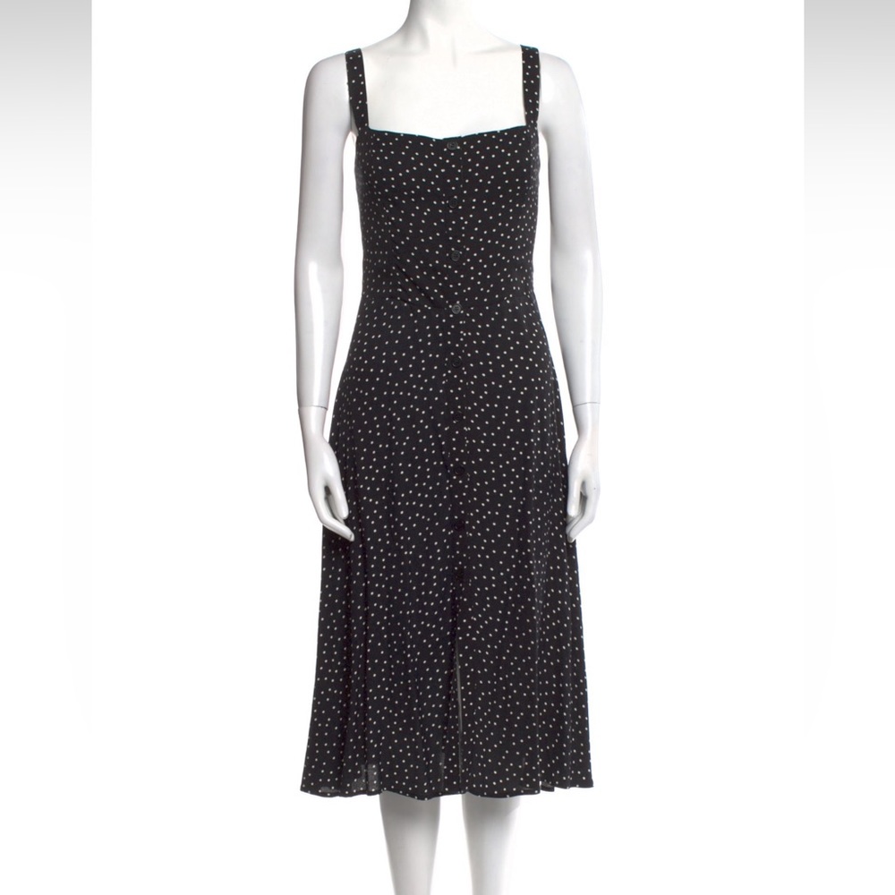 Reformation polka dot button down midi